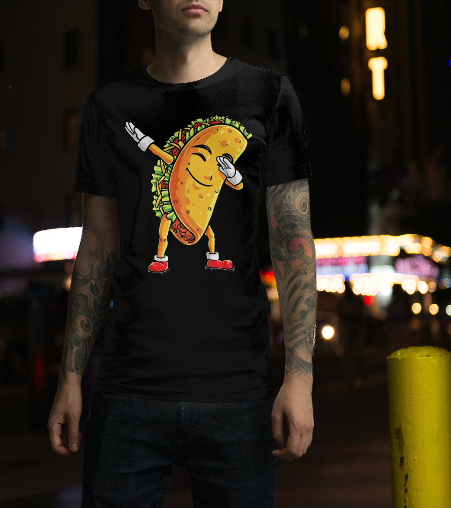 Funny Dabbing Taco Cinco De Mayo Mexican T-Shirt