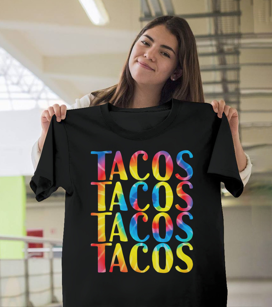 Tacos Tacos Tacos Tacos Retro Tie Dye Vintage T-Shirt