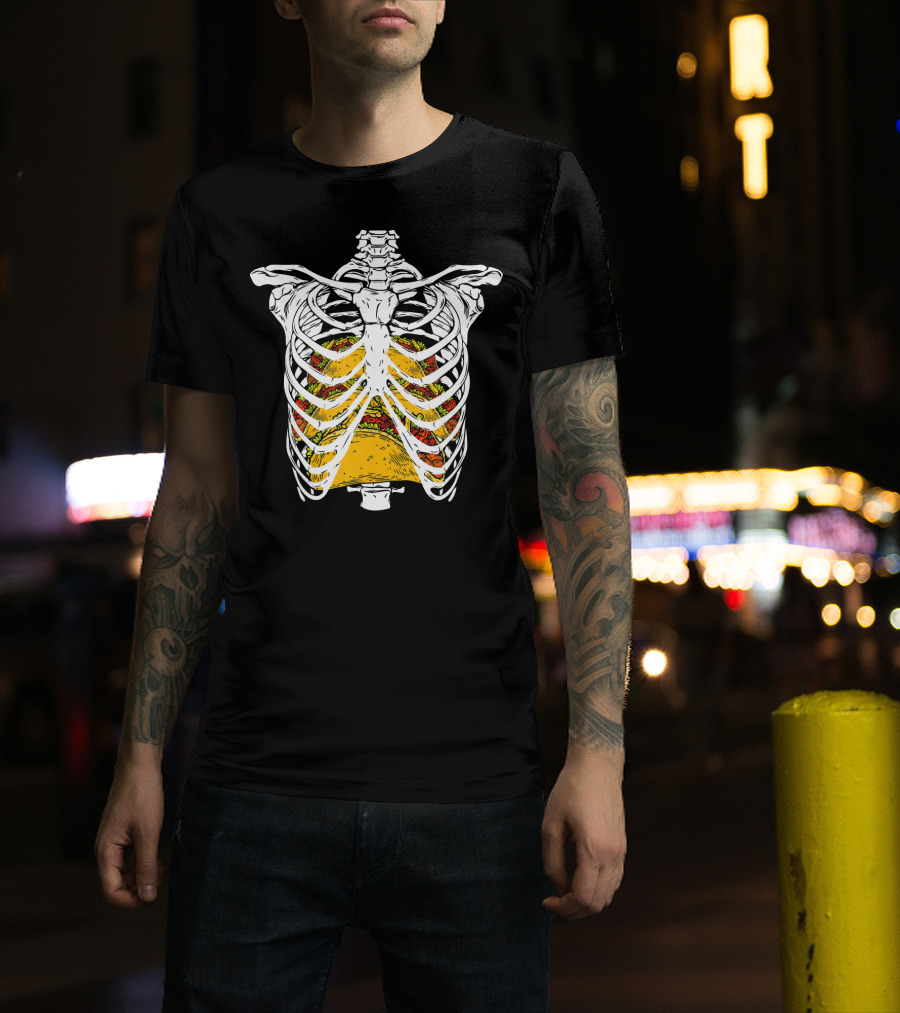 Halloween Costume Skeleton Rib Taco Filling T-Shirt