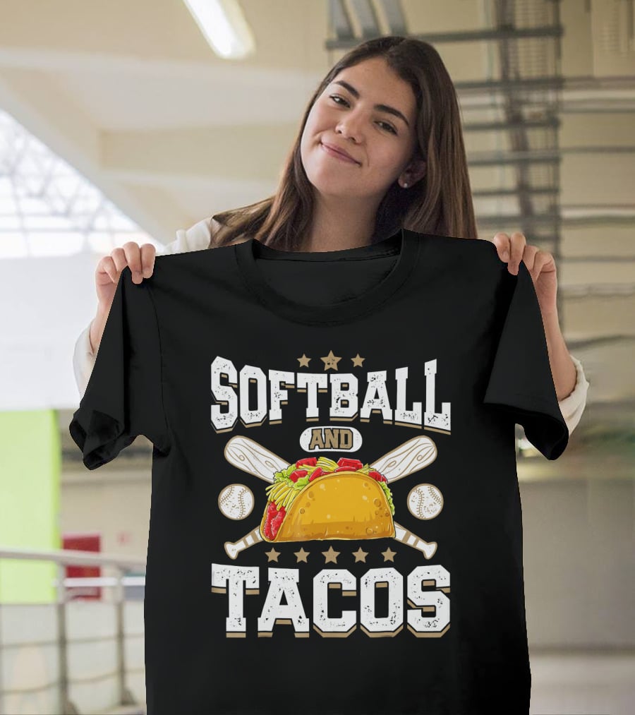 Softball And Tacos Girls Home Run Fiesta T-Shirt