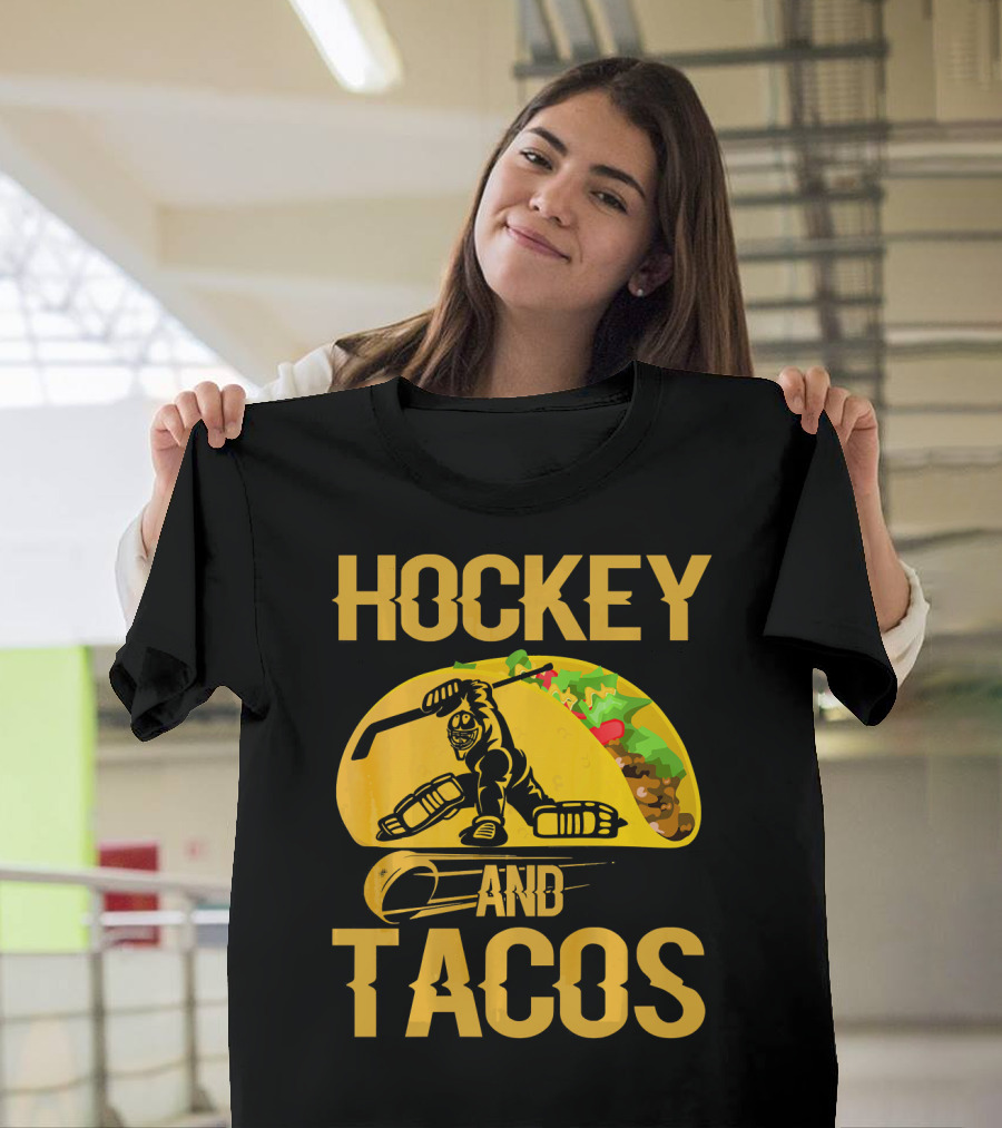 Hockey Taco Enthusiast With Skating Player And Vibrant Filling T-Shirt