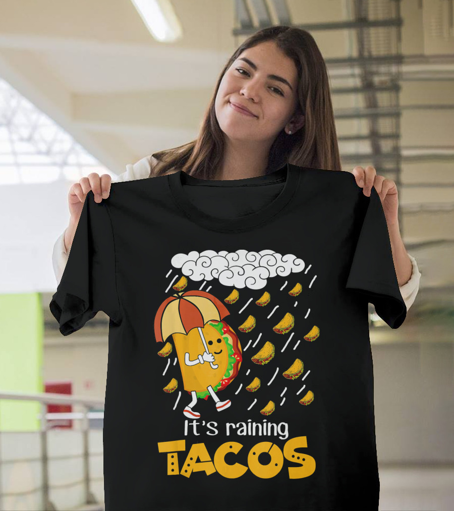 It's Raining Tacos Playful Cartoon Fun T-Shirt