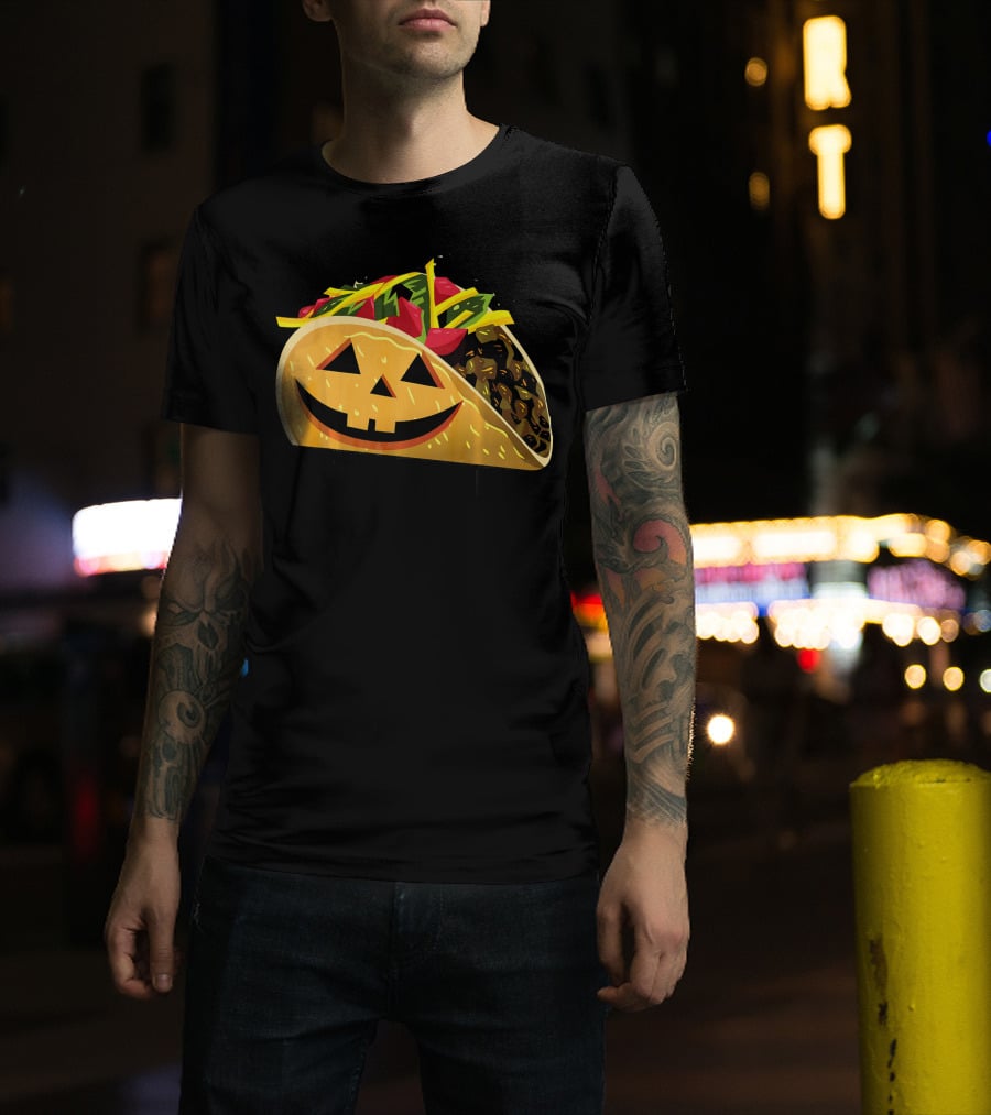Taco Lantern Happy Haunted Halloween Mex Jack O' Lantern Taco T-Shirt