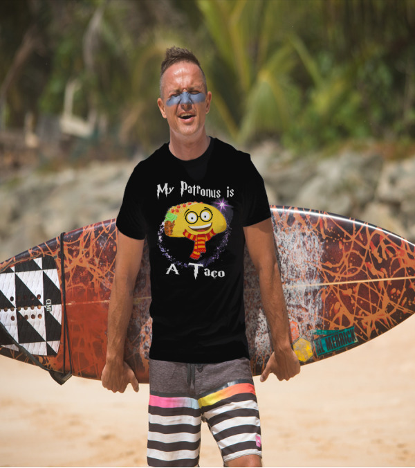 My Patronus Is A Taco Magic Sparkle Taco In Scarf T-Shirt