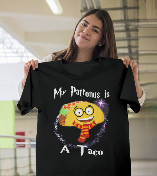 My Patronus Is A Taco Magic Sparkle Taco In Scarf T-Shirt