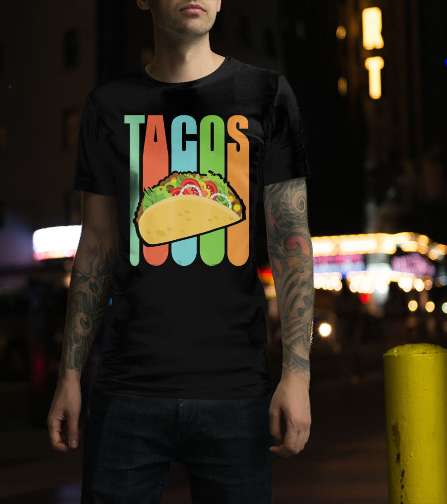 Retro Tacos Mexica Vintage Funny T-Shirt