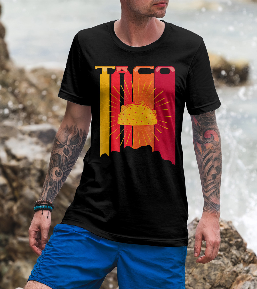 Retro Vintage 70s 80s Taco Sunburst Fiesta T-Shirt