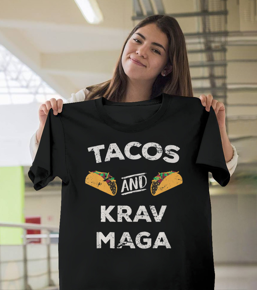 Tacos and Krav Maga Enthusiast Fun Combination T-Shirt