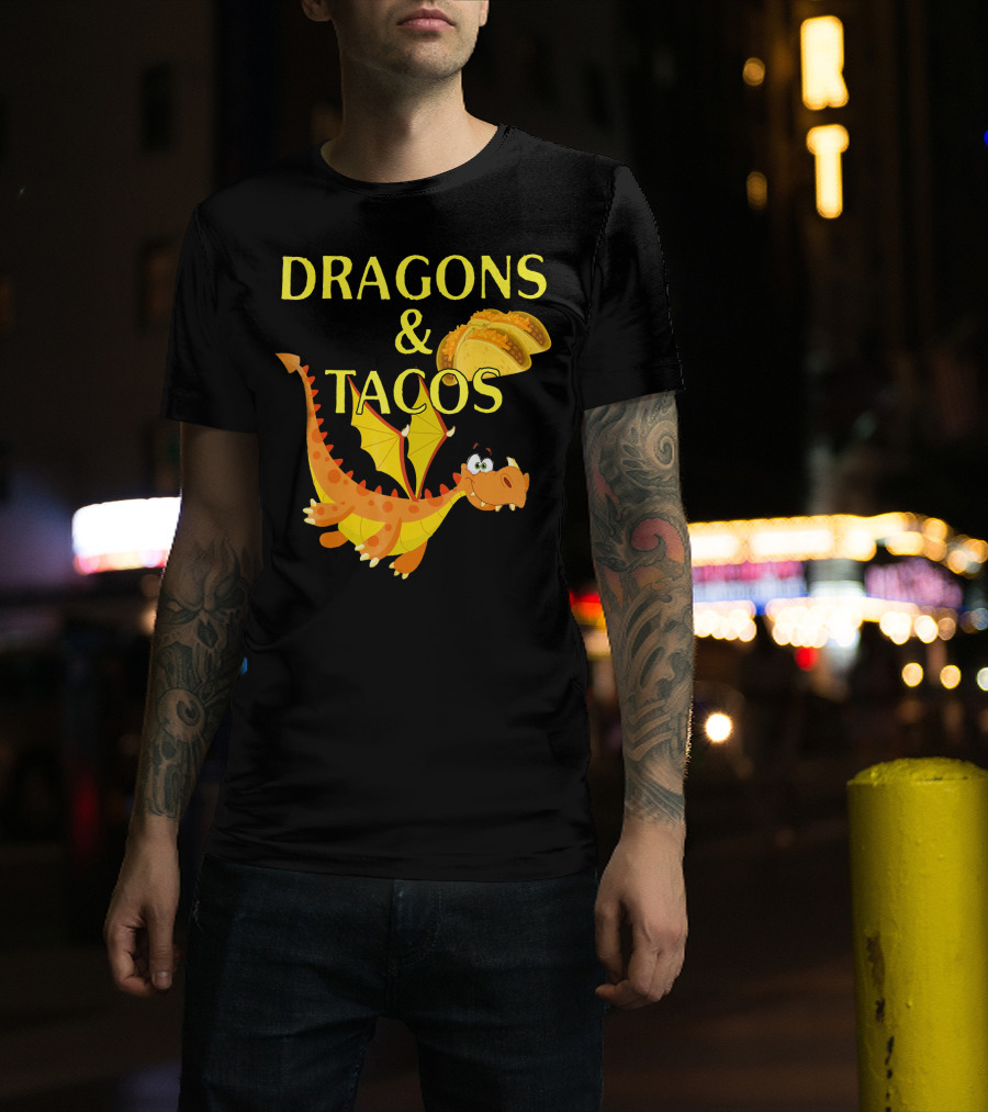 Dragons And Tacos Funny Fantas T-Shirt