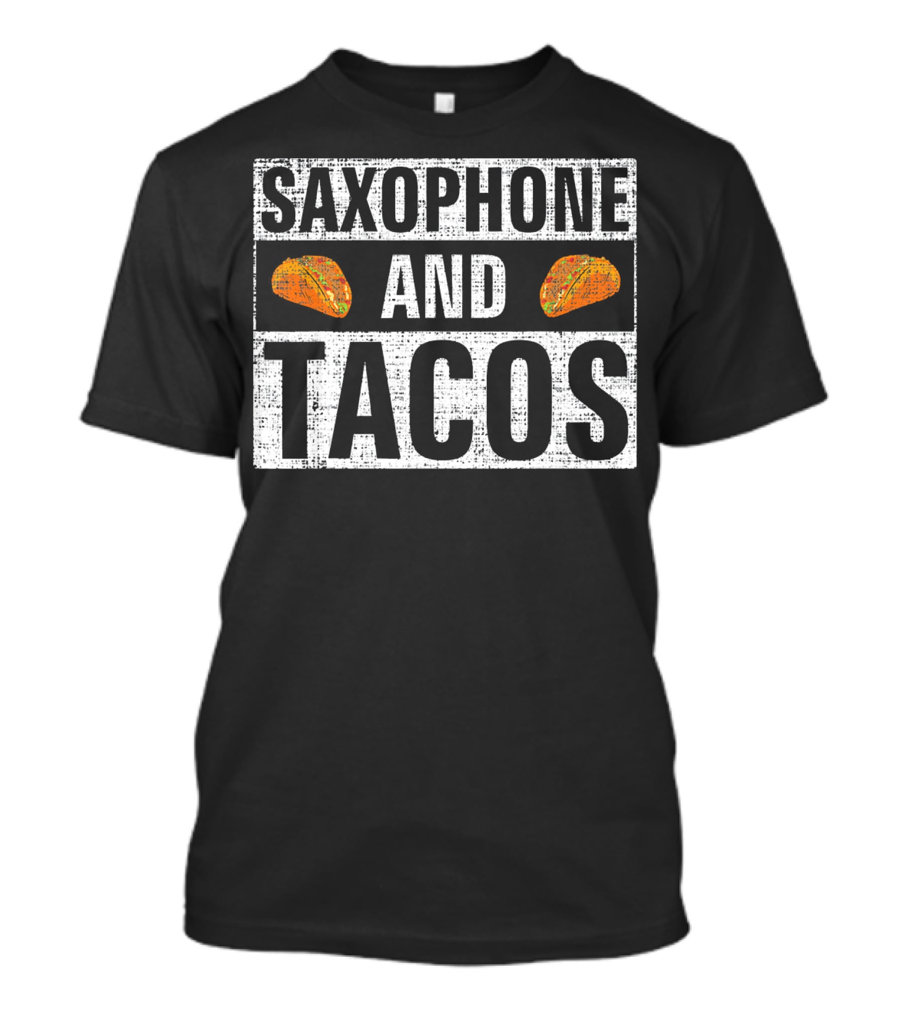 Saxophone And Tacos Vintage Style With Taco Icons T-Shirt