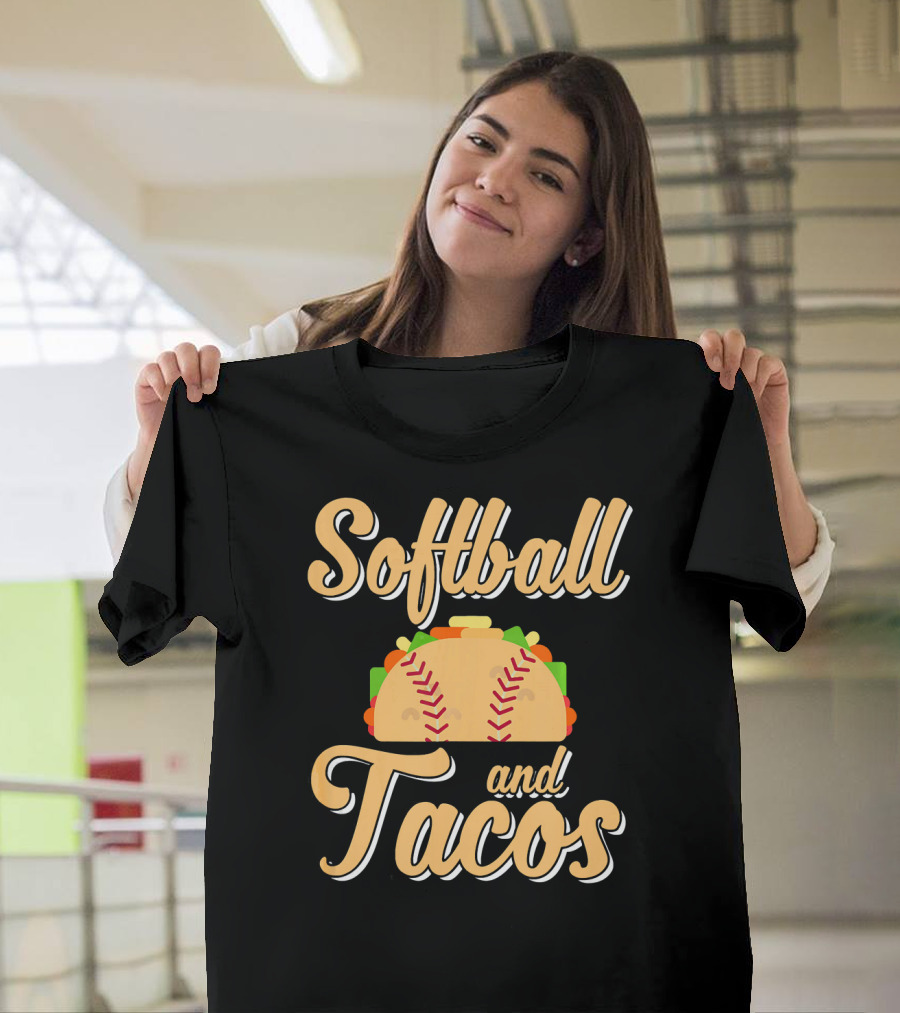 Softball and Tacos Cute Novelty T-Shirt