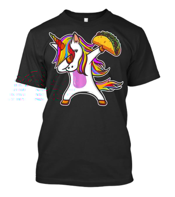 Dabbing Rainbow Unicorn With Taco Love T-Shirt