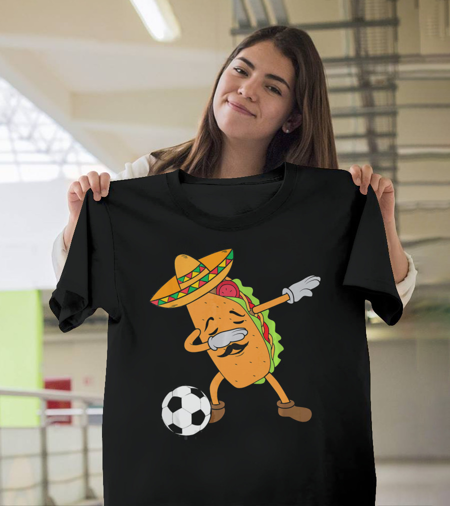 Mexico Soccer Taco Dabbing Sombrero Cool T-Shirt