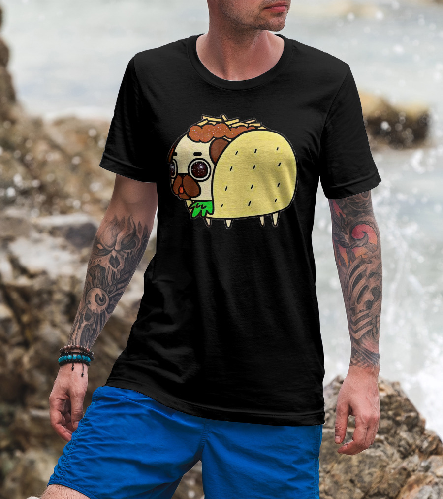 Funny Pug Taco Fusion With Toppings T-Shirt