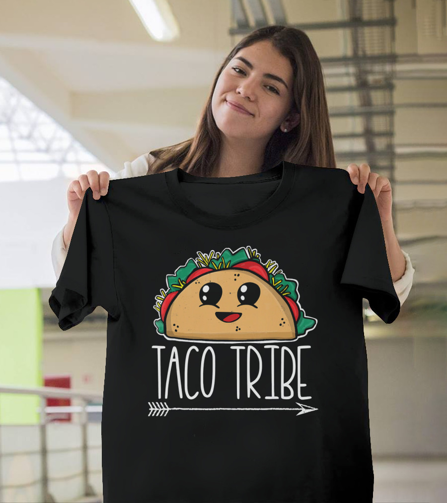 Taco Tribe Cute Taco Face With Arrow T-Shirt