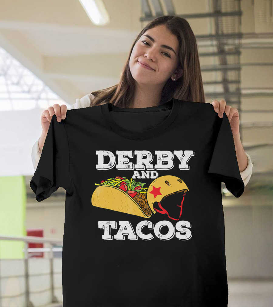 Derby And Tacos Helmet With Star And Taco Filling T-Shirt