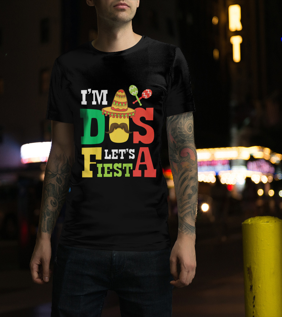 I'm Dos Let's Fiesta 2nd Birthday Taco Hat Maracas T-Shirt