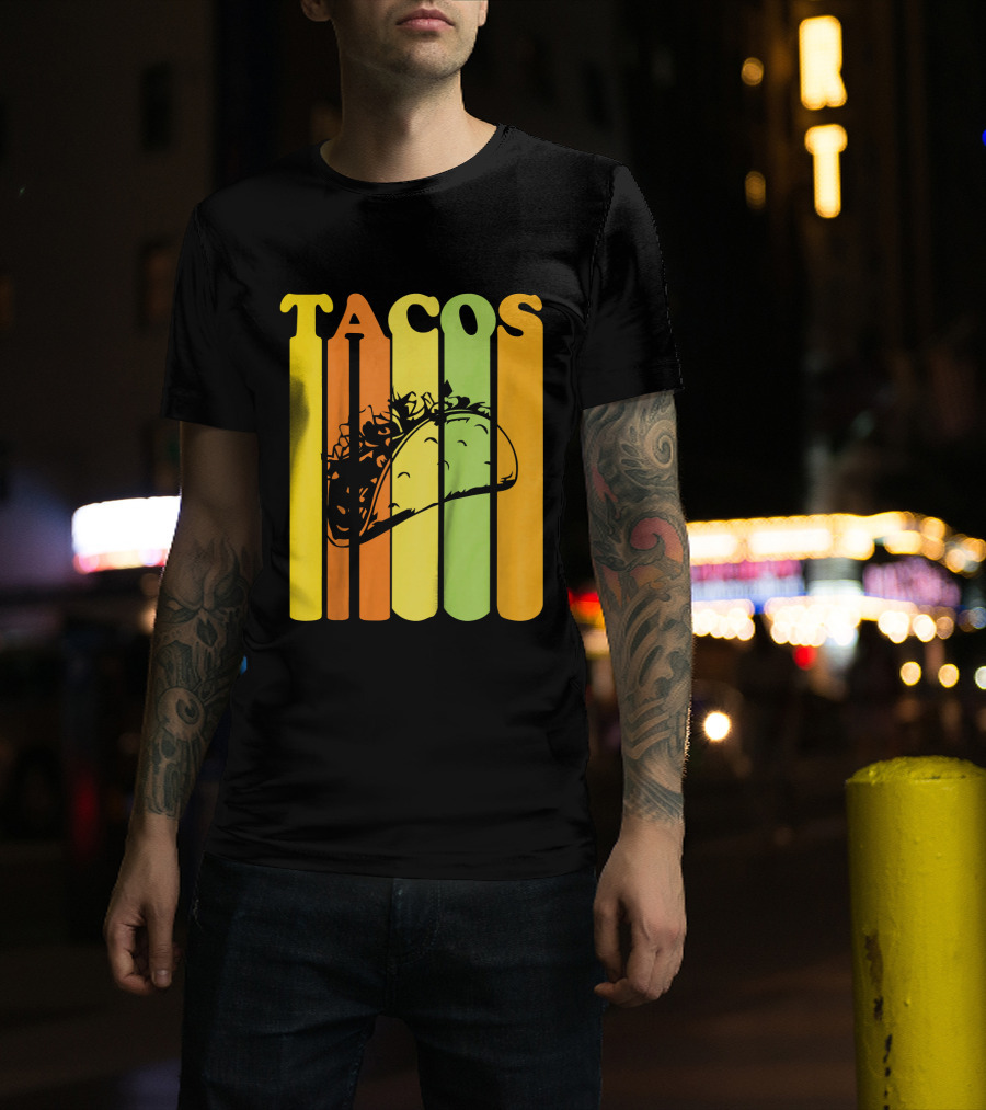 Tacos Retro Vintage Stripes Kids Novelty T-Shirt