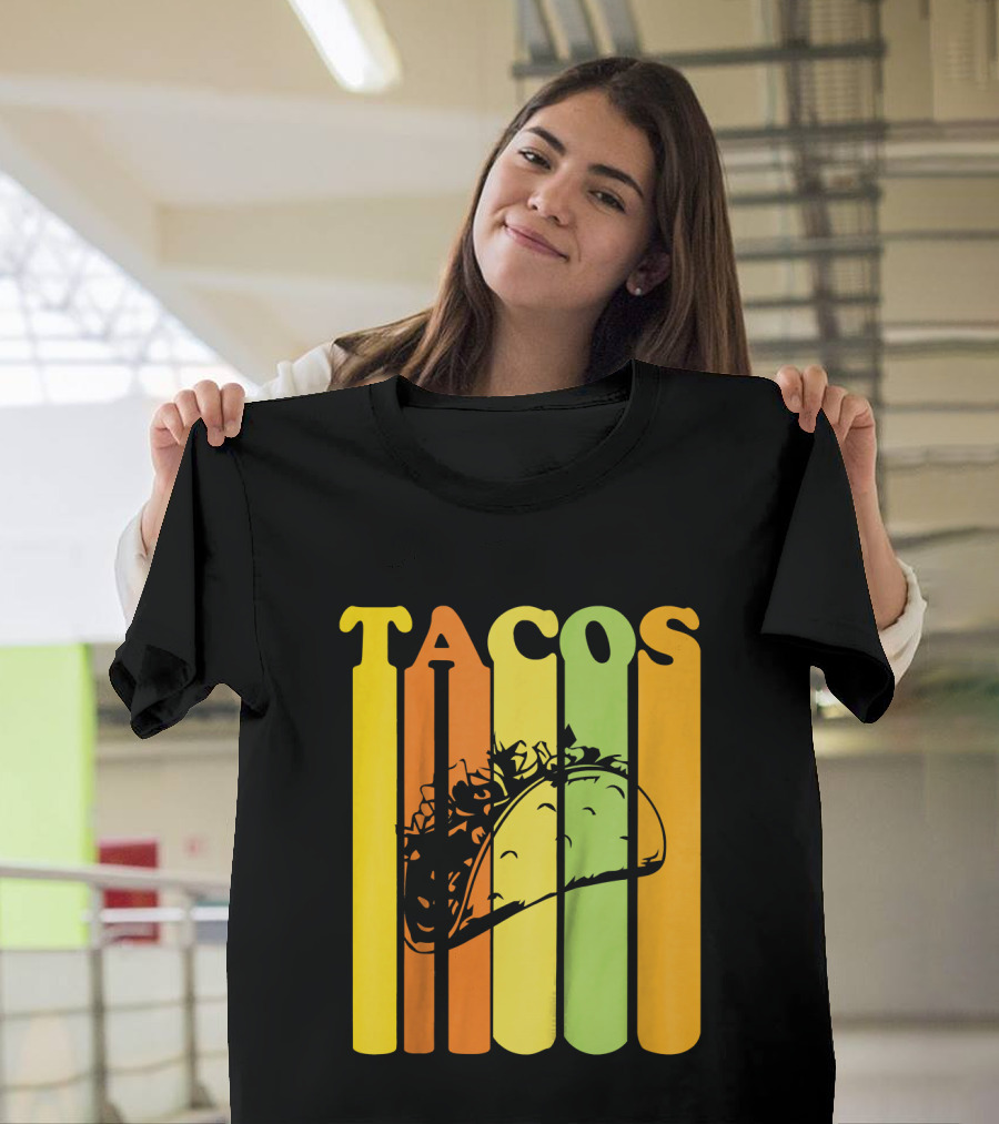 Tacos Retro Vintage Stripes Kids Novelty T-Shirt