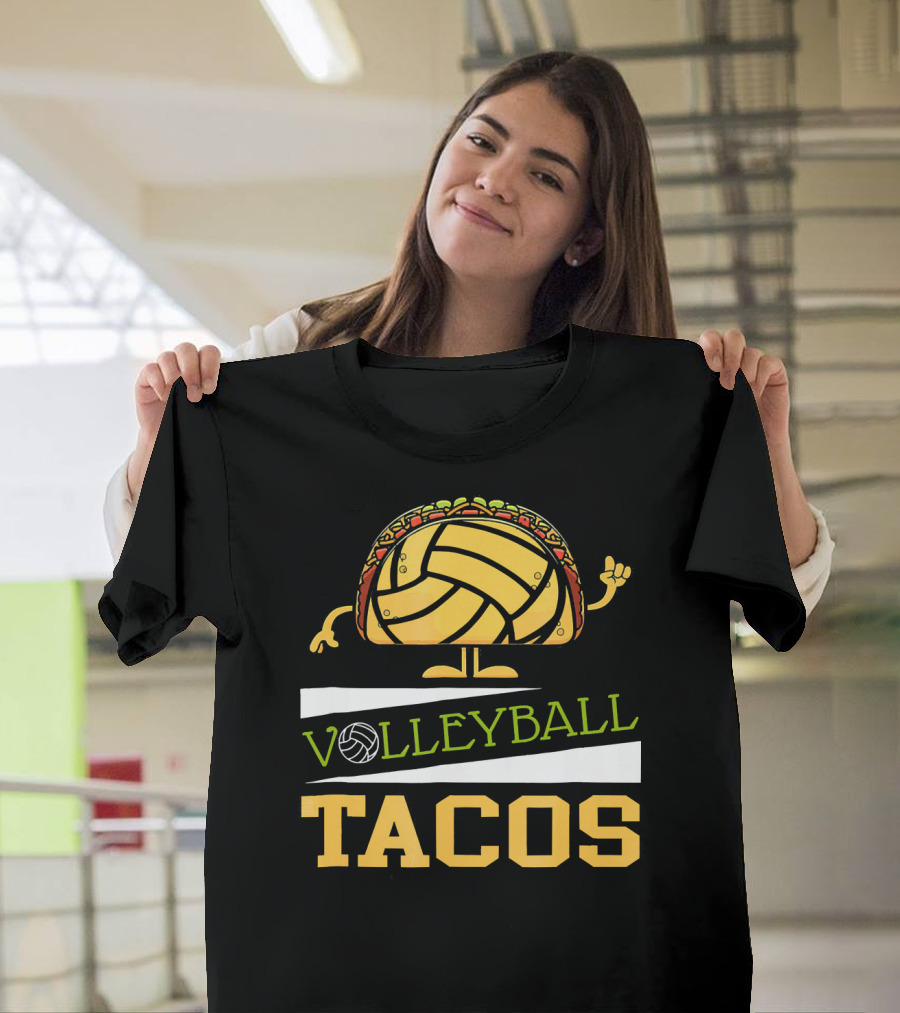 Volleyball Tacos Fun Men Women Kids Volleyball Player T-Shirt