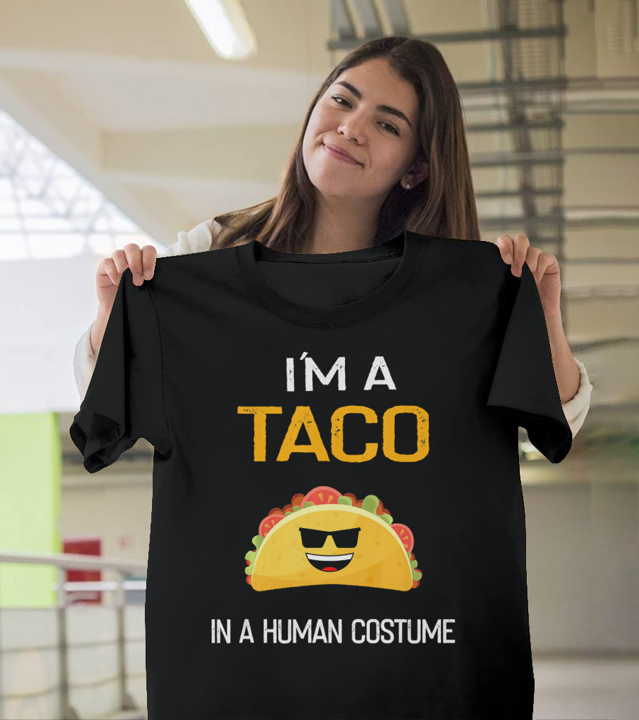 I'm a Taco in a Human Costume with Sunglasses and Smile Emoji T-Shirt