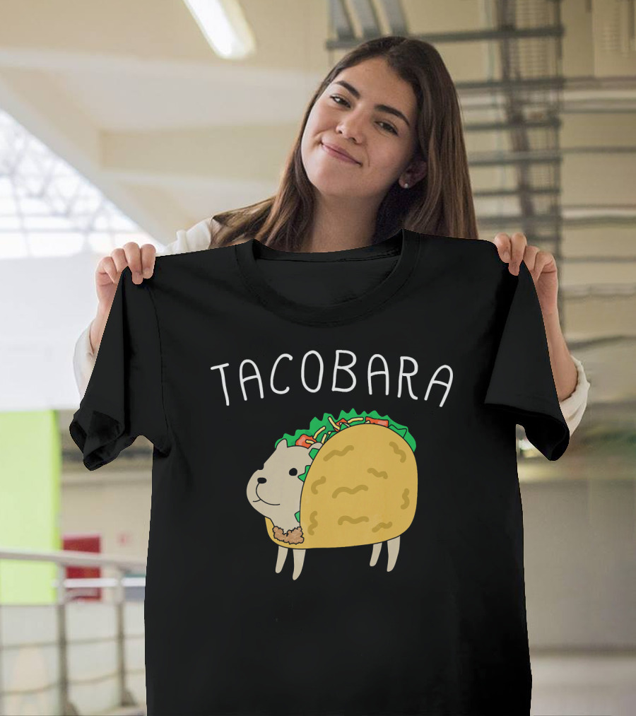 Tacobara Taco Capybara With Taco Shell Lettuce And Cheese T-Shirt