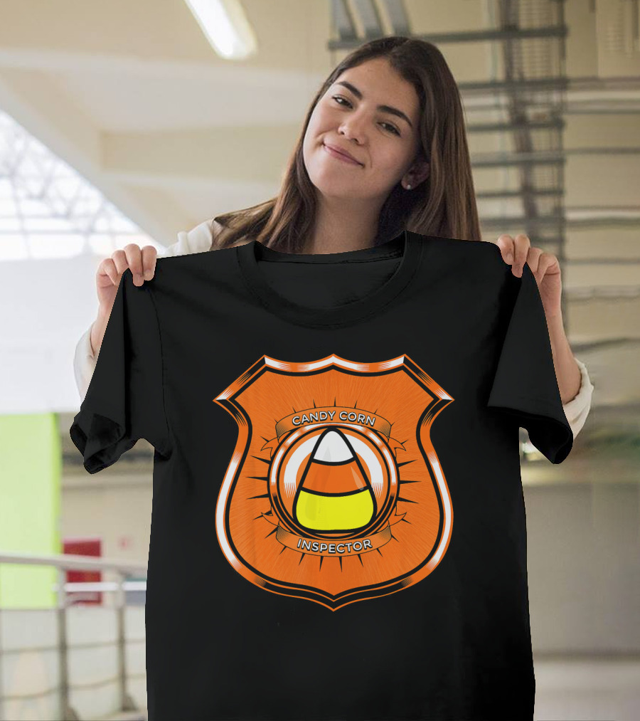 Candy Corn Inspector Police Badge Emblem T-Shirt