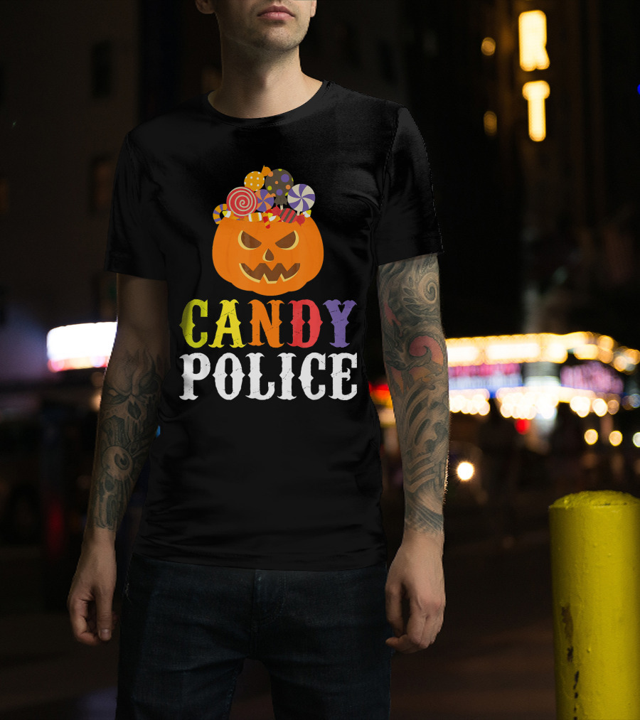 Candy Police Jack O Lantern Halloween Sweets T-Shirt