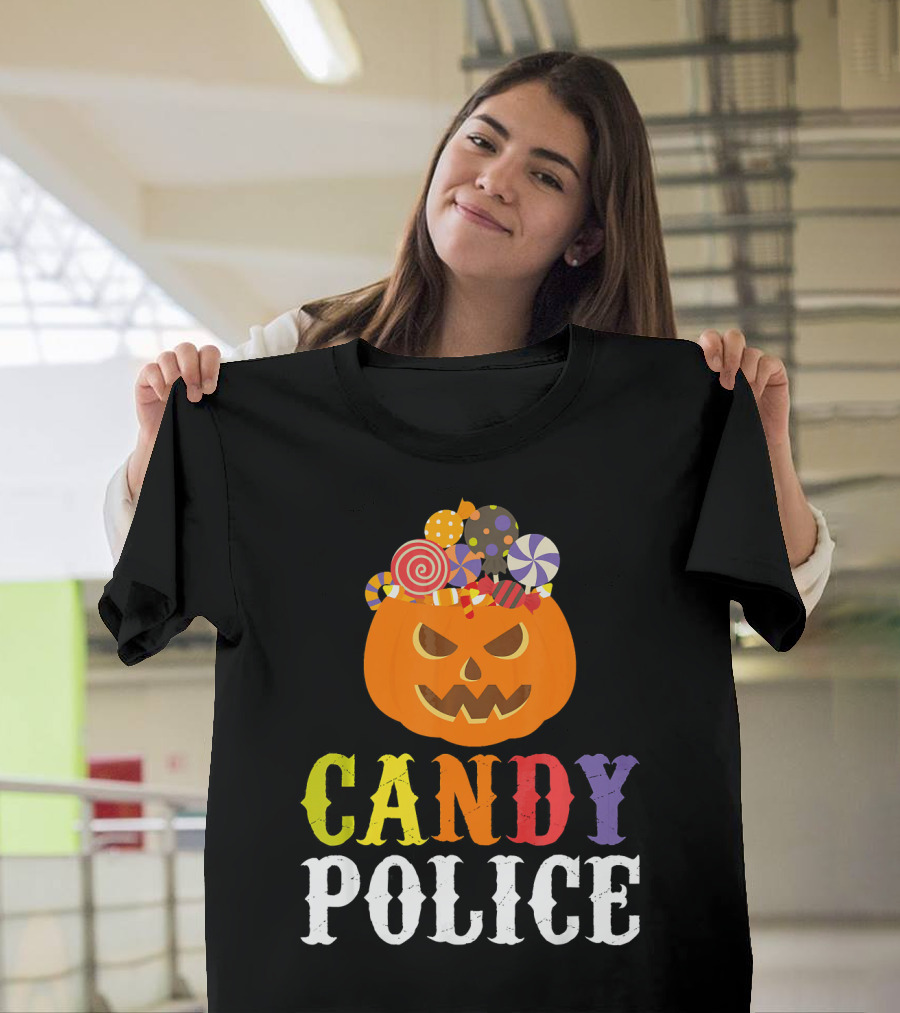 Candy Police Jack O Lantern Halloween Sweets T-Shirt