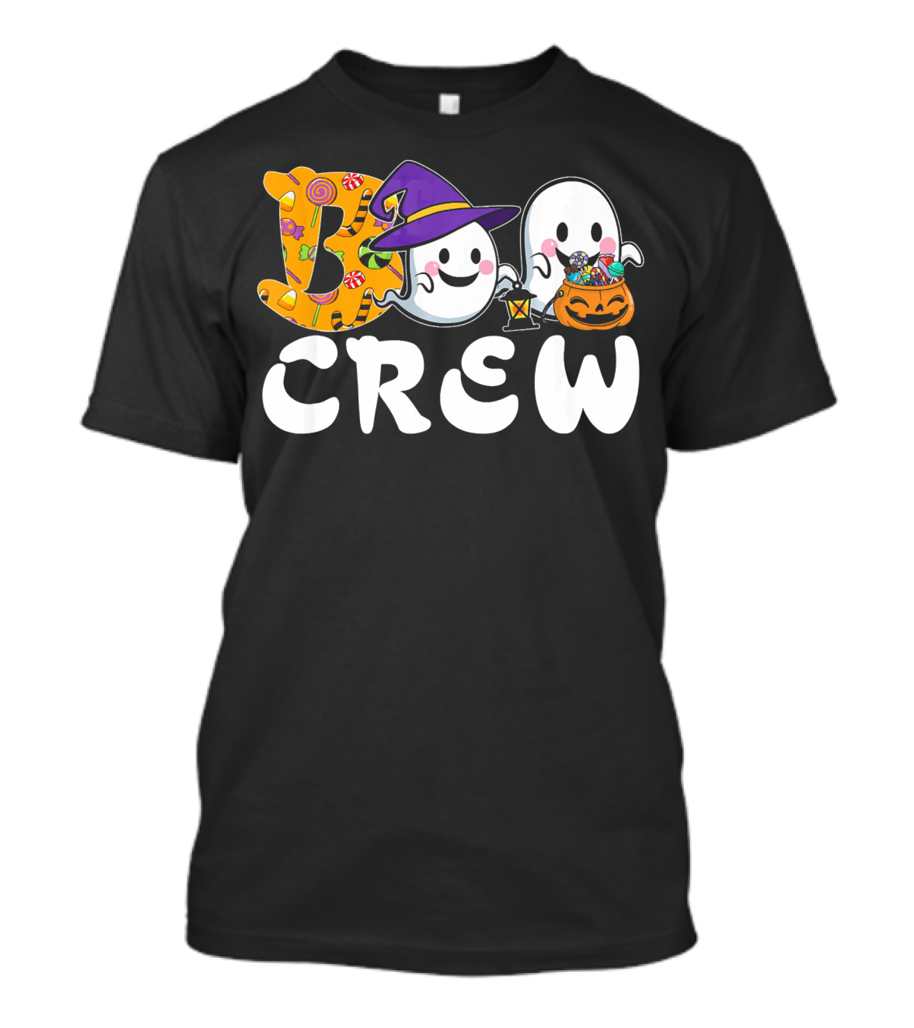 Boo Crew Halloween Witch Ghosts Candy Basket T-Shirt