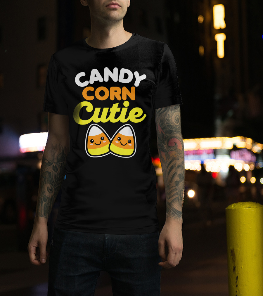 Candy Corn Cutie Halloween Smiling Kawaii Candy Corn Characters T-Shirt