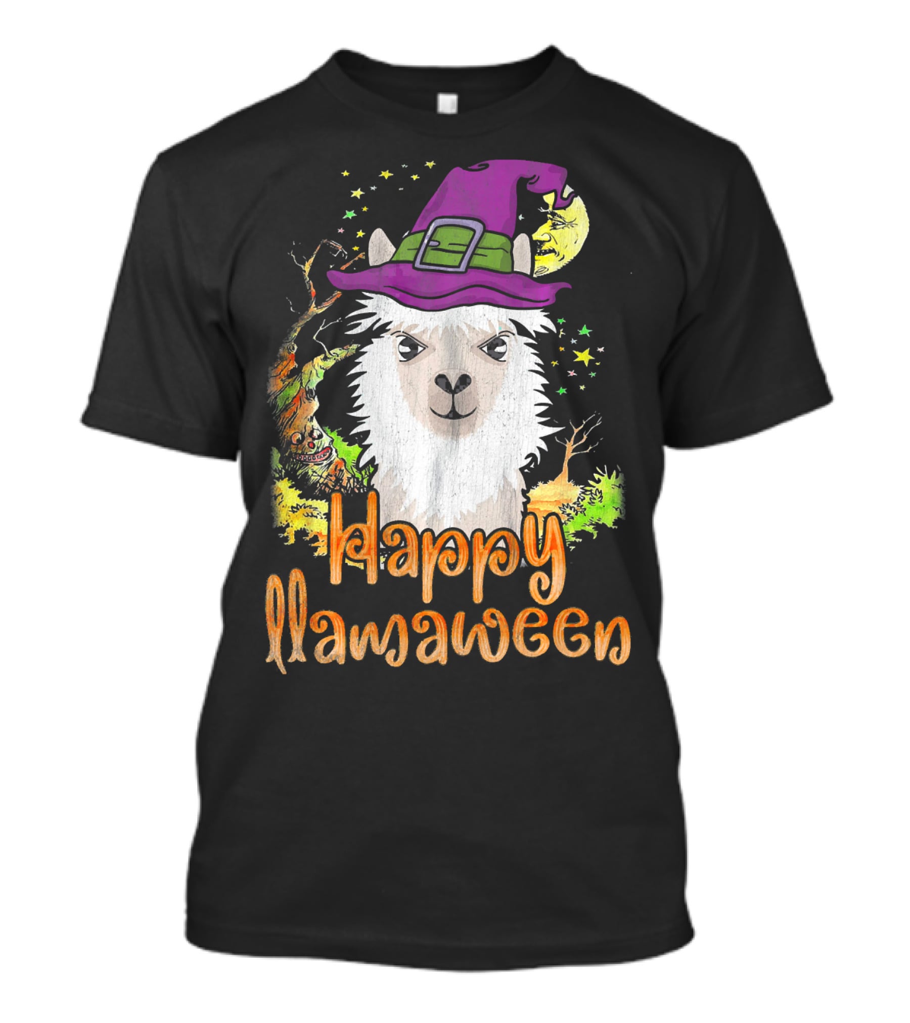 Happy Llamaween Cool Witch Llama T-Shirt