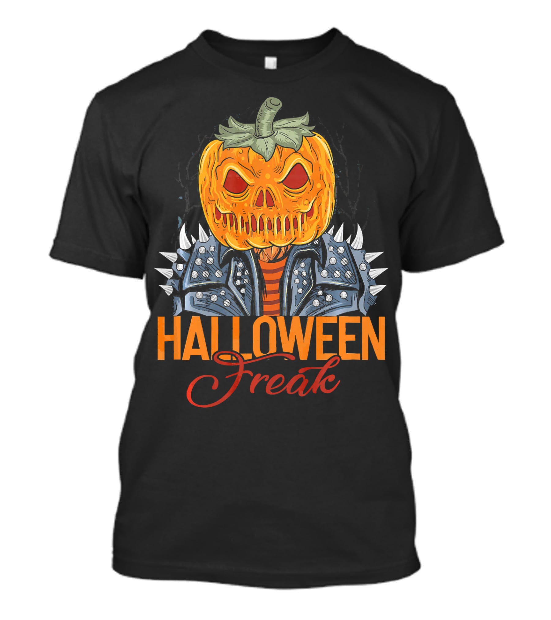 Halloween Freak Pumpkin Zombie Spiked Jacket T-Shirt