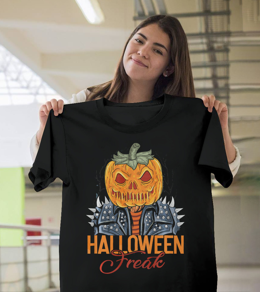 Halloween Freak Pumpkin Zombie Spiked Jacket T-Shirt