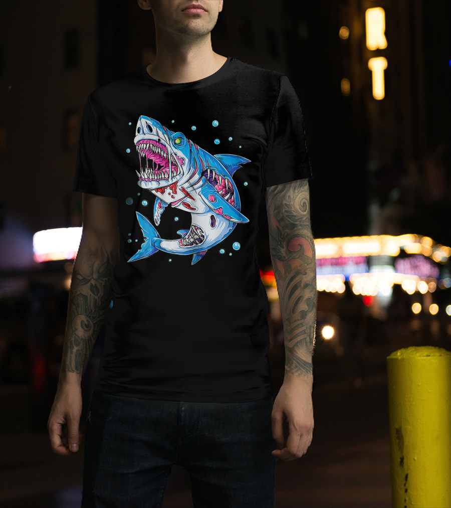 Jawsome Shark Zombie Halloween Zombies Attack T-Shirt