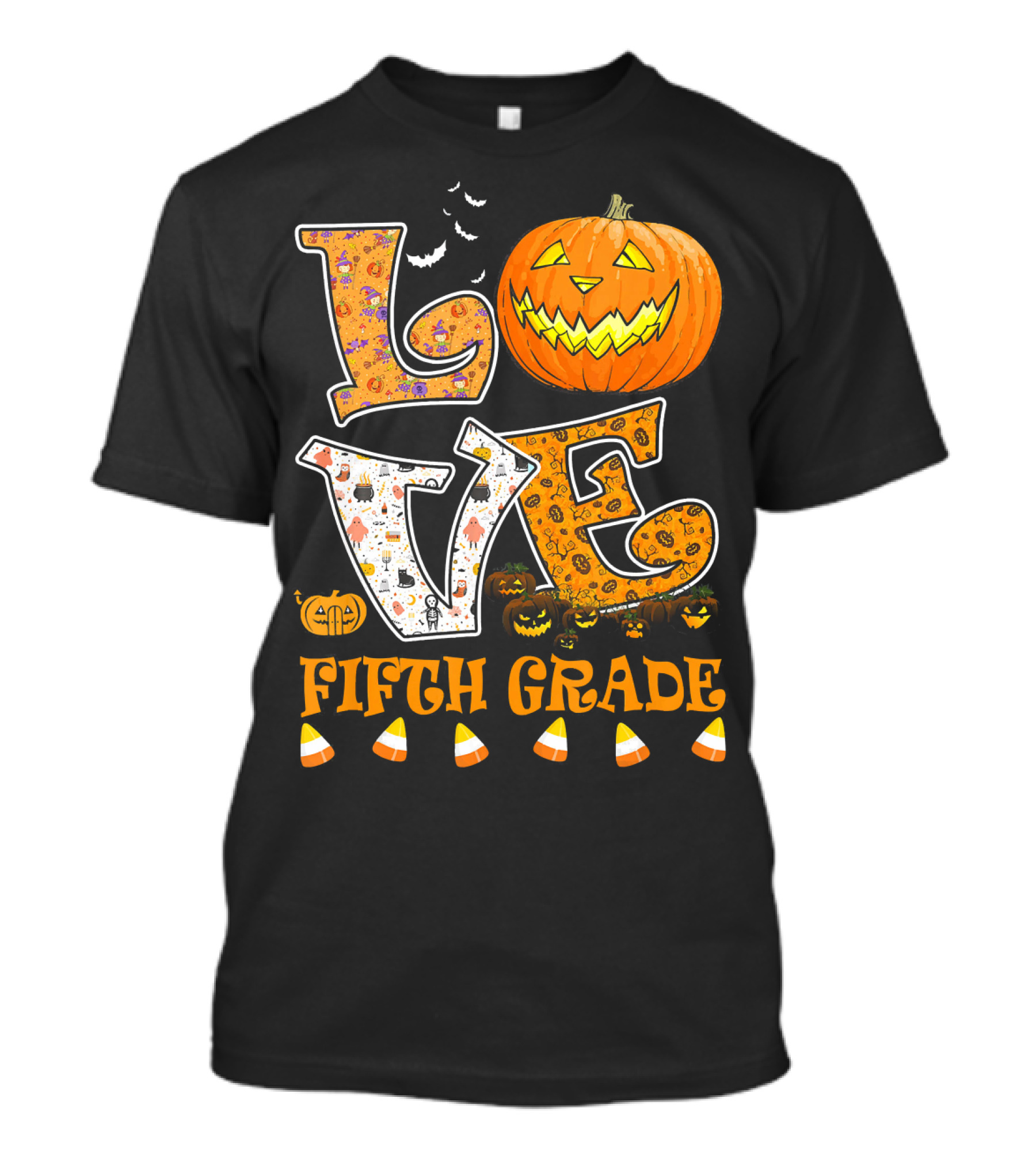 LOVE Halloween Fifth Grade T-Shirt