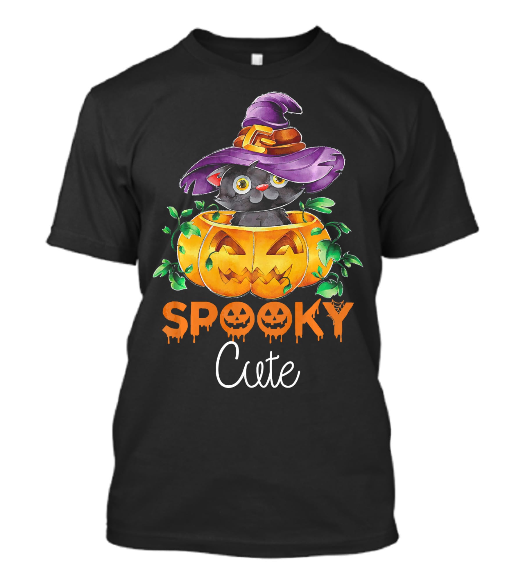 Spooky Cute Halloween Kitten In Pumpkin T-Shirt