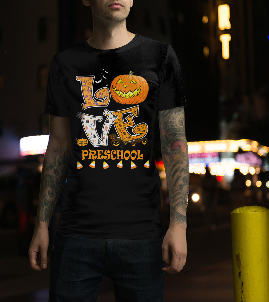 Halloween Pumpkin Love Preschool Candy Corn T-Shirt
