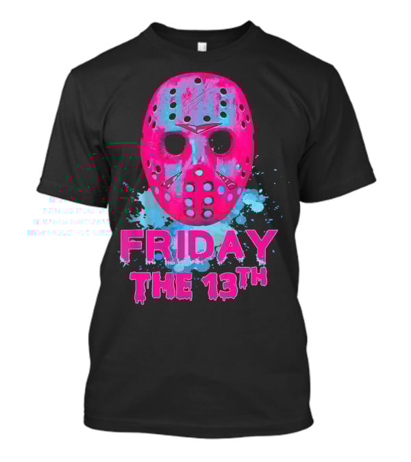 Friday The 13th Pink Neon Hockey Mask Horror T-Shirt