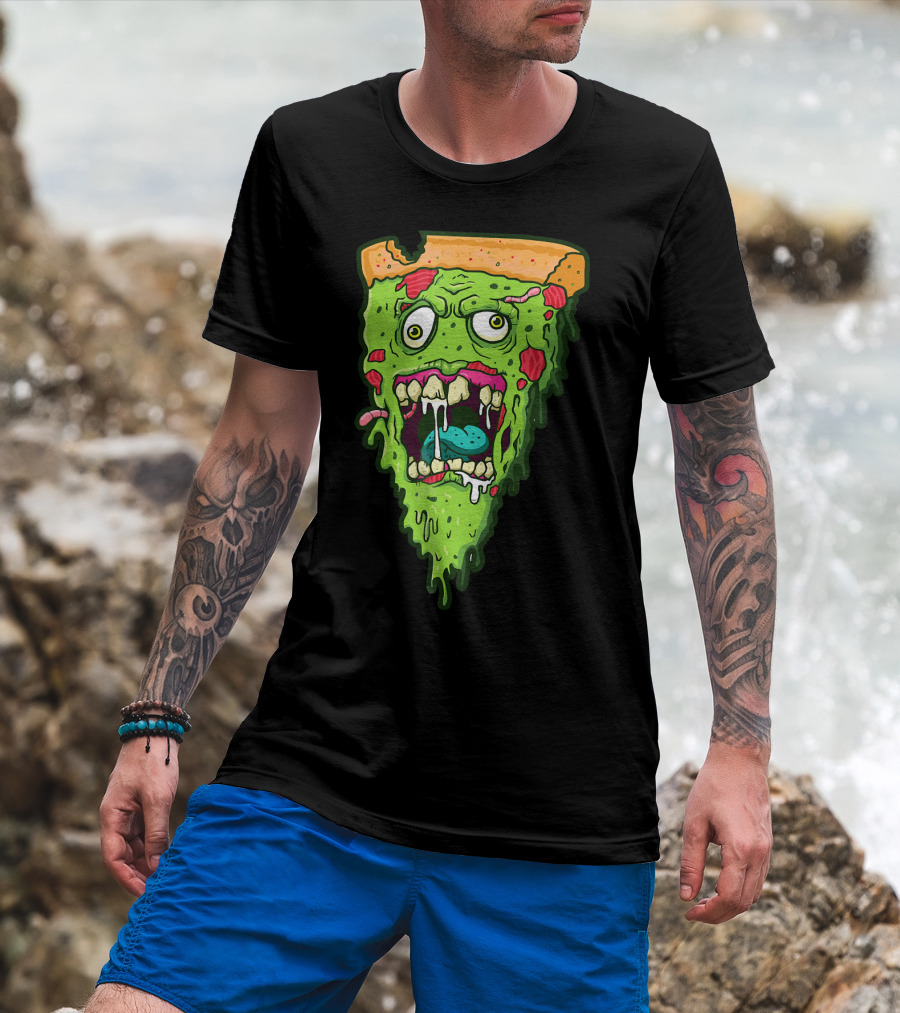 Pizza Zombie Monster Slice Fun T-Shirt