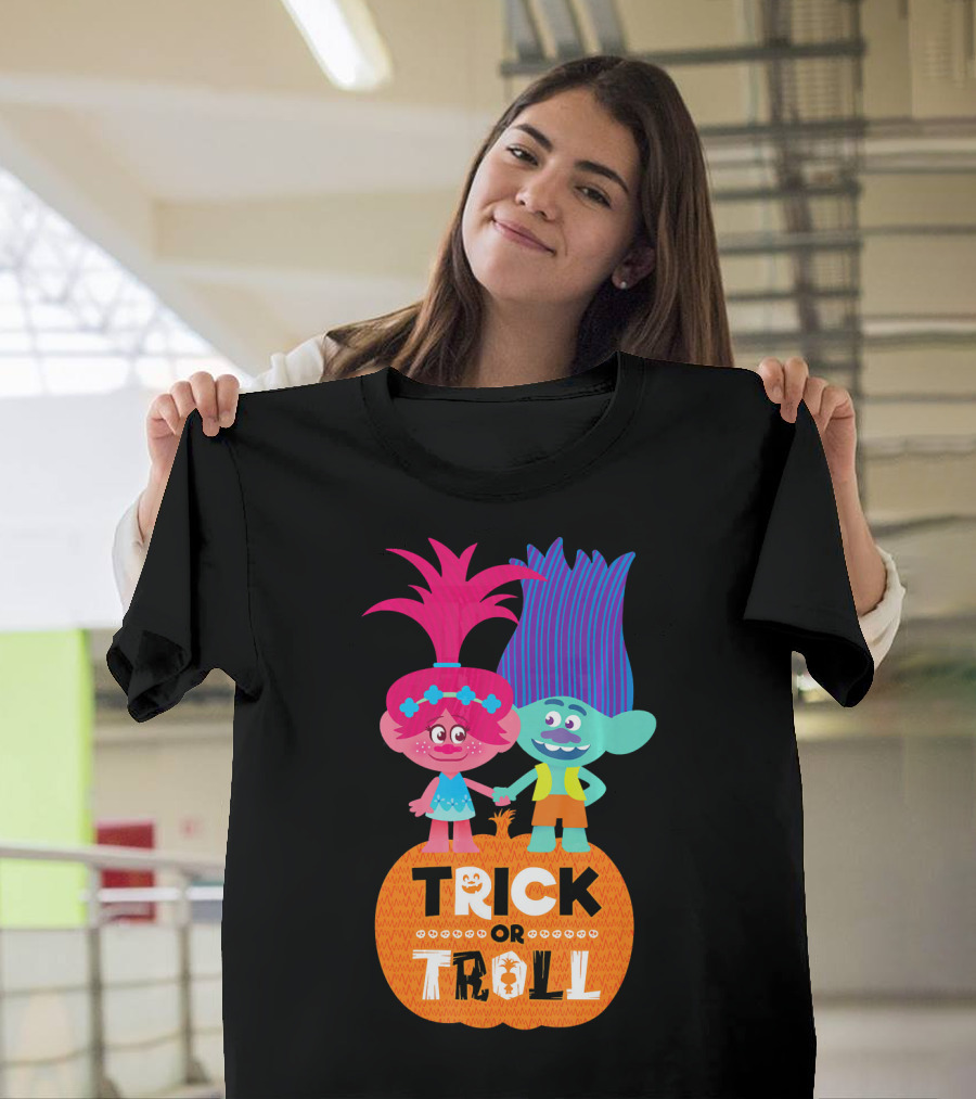 Trick or Troll DreamWorks Trolls Halloween Pumpkin T-Shirt