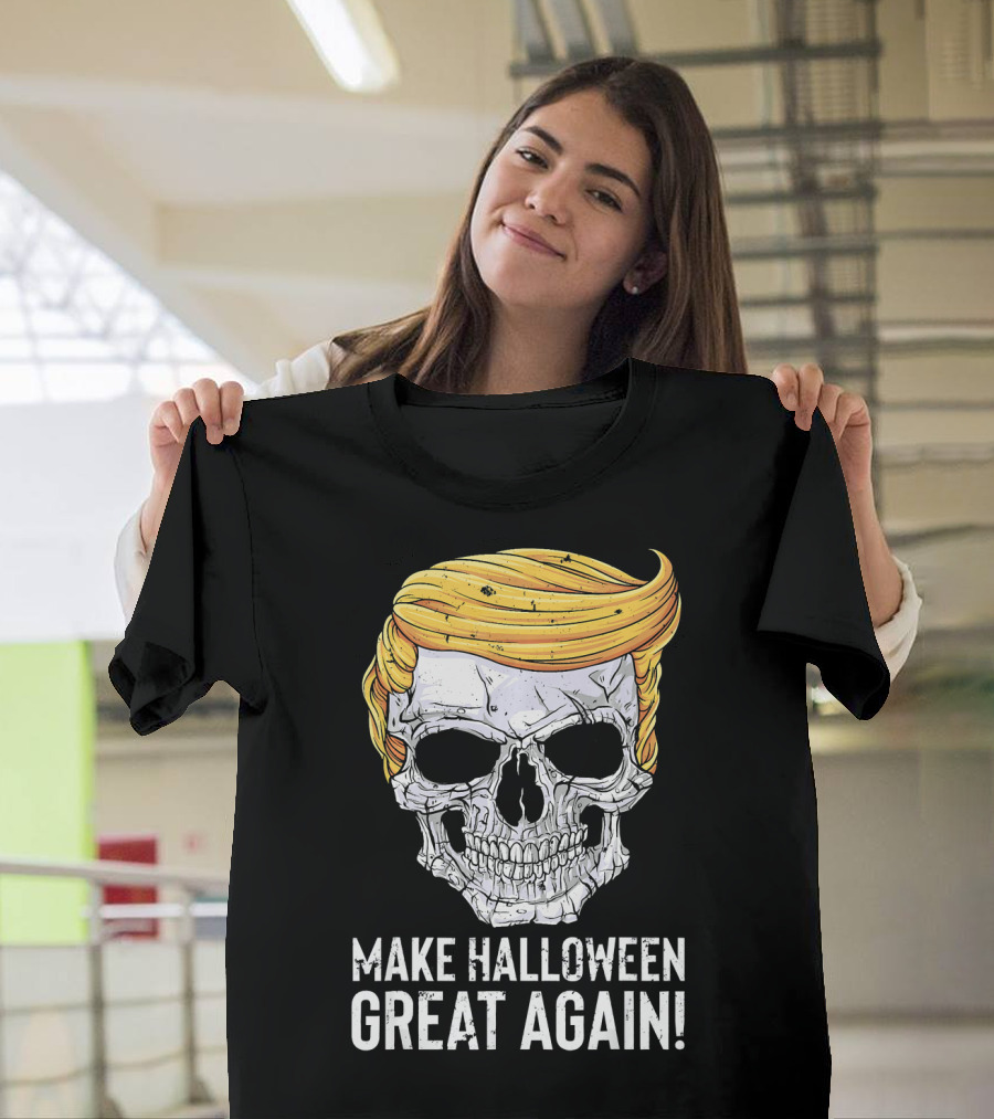 Make Halloween Great Again Skull with Blonde Hair T-Shirt