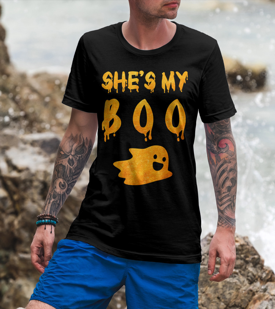 She's My Boo Funny Couples Halloween Costume T-Shirt