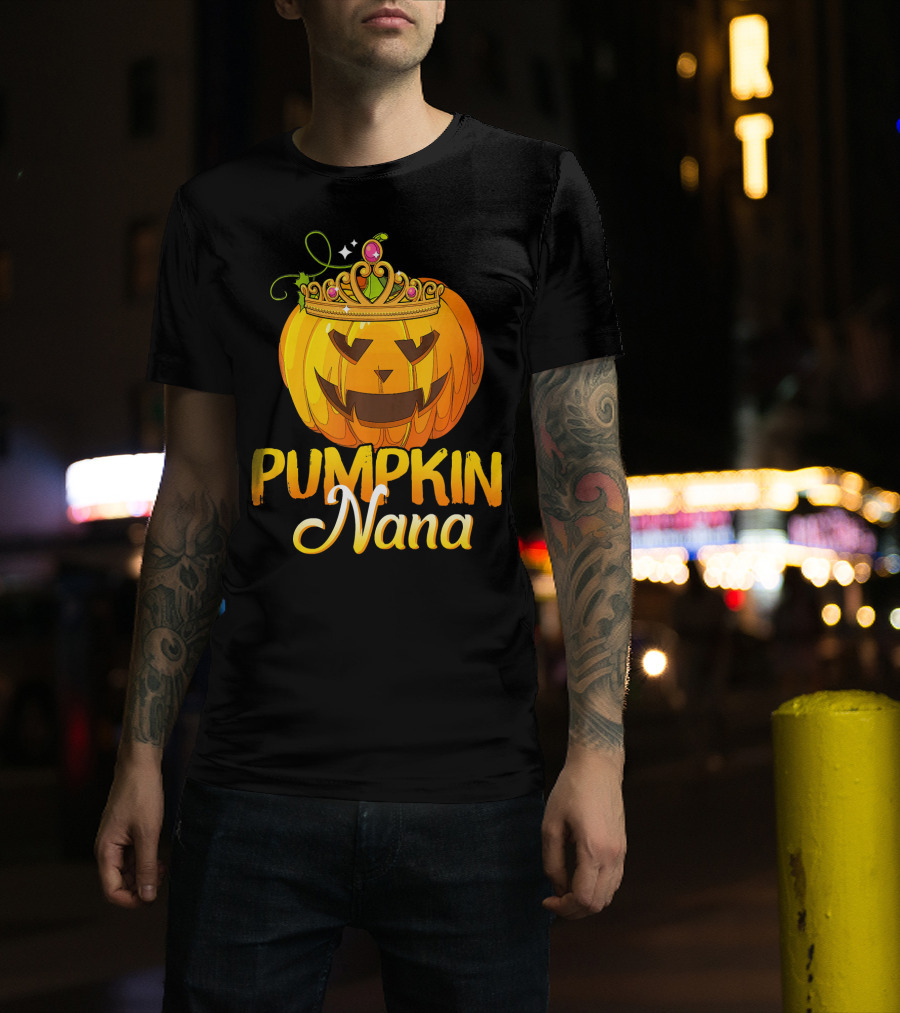Pumpkin Nana Funny Halloween Cos Crown Jack-o'-Lantern T-Shirt