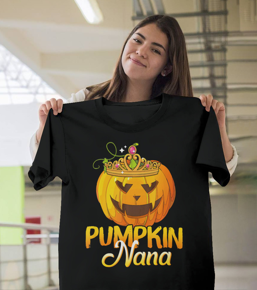 Pumpkin Nana Funny Halloween Cos Crown Jack-o'-Lantern T-Shirt