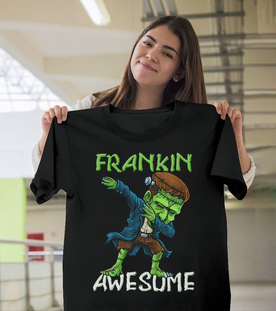 Frankin Awesome Dabbing Frankenstein Halloween T-Shirt