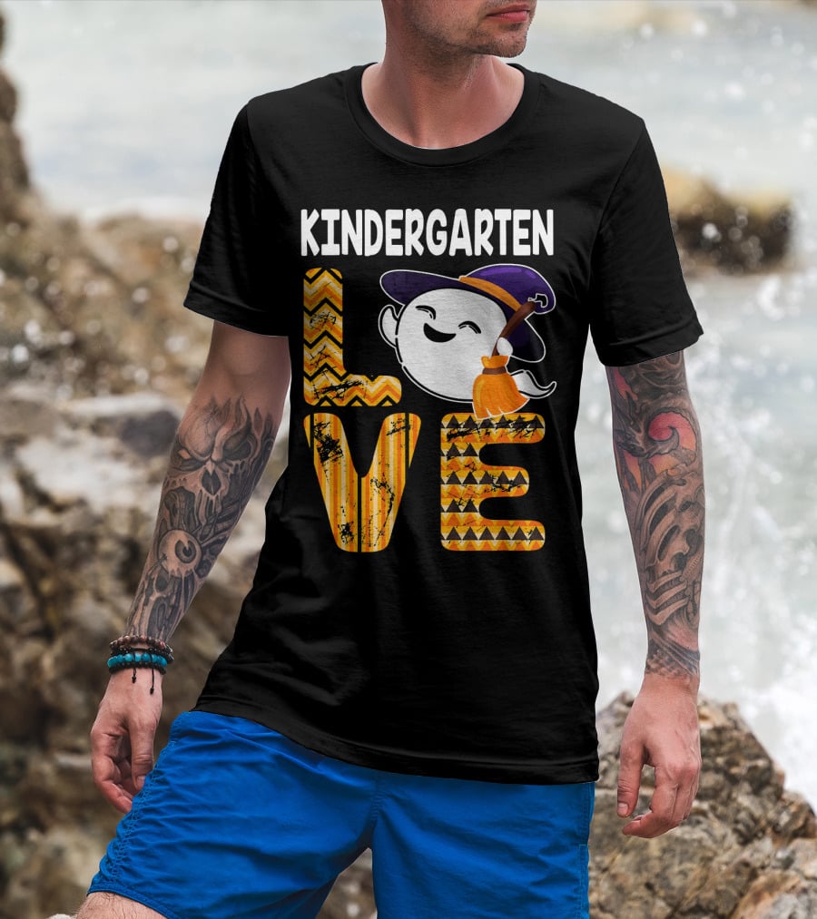 Kindergarten Love Cute Boo Ghost Halloween T-Shirt