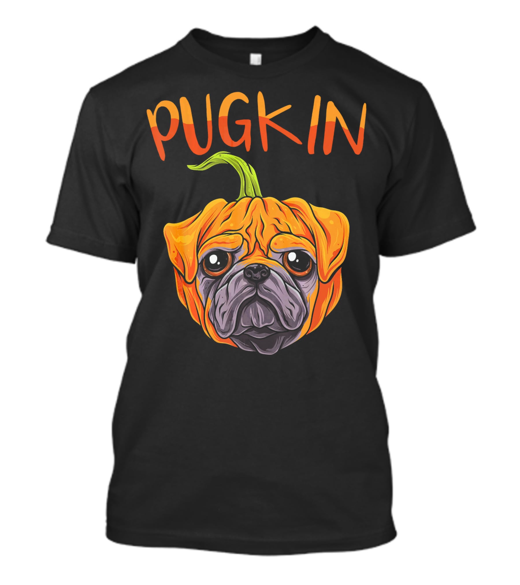 Pugkin Funny Pumpkin Pug Dog Head T-Shirt
