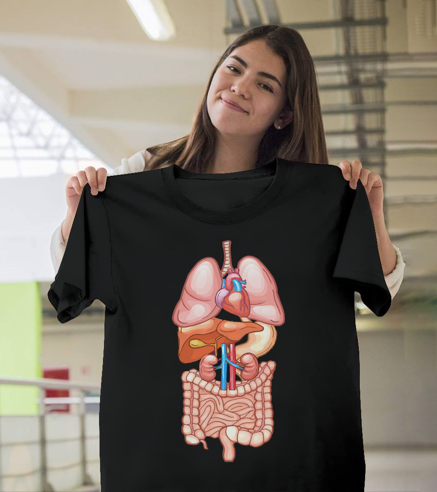 Halloween Anatomy Internal Organ Diagram T-Shirt