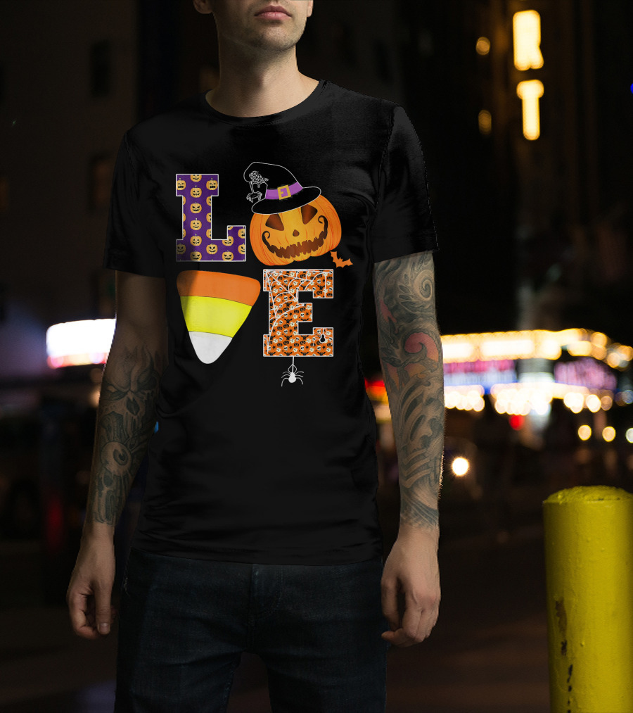 Halloween Pumpkin Candy Corn Love T-Shirt